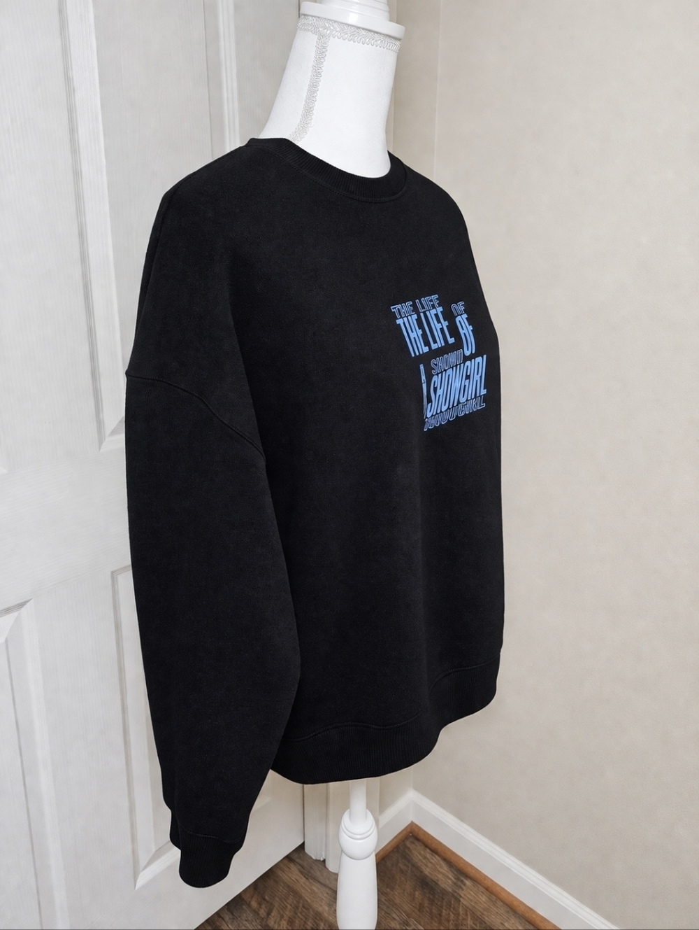 Taylor Swift The Life of a Showgirl Graphic Sweatshirt Black Oversized Crewneck - Picture 3 of 7